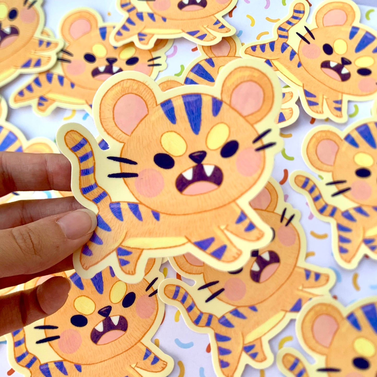 Angy Tiger Vinyl Sticker