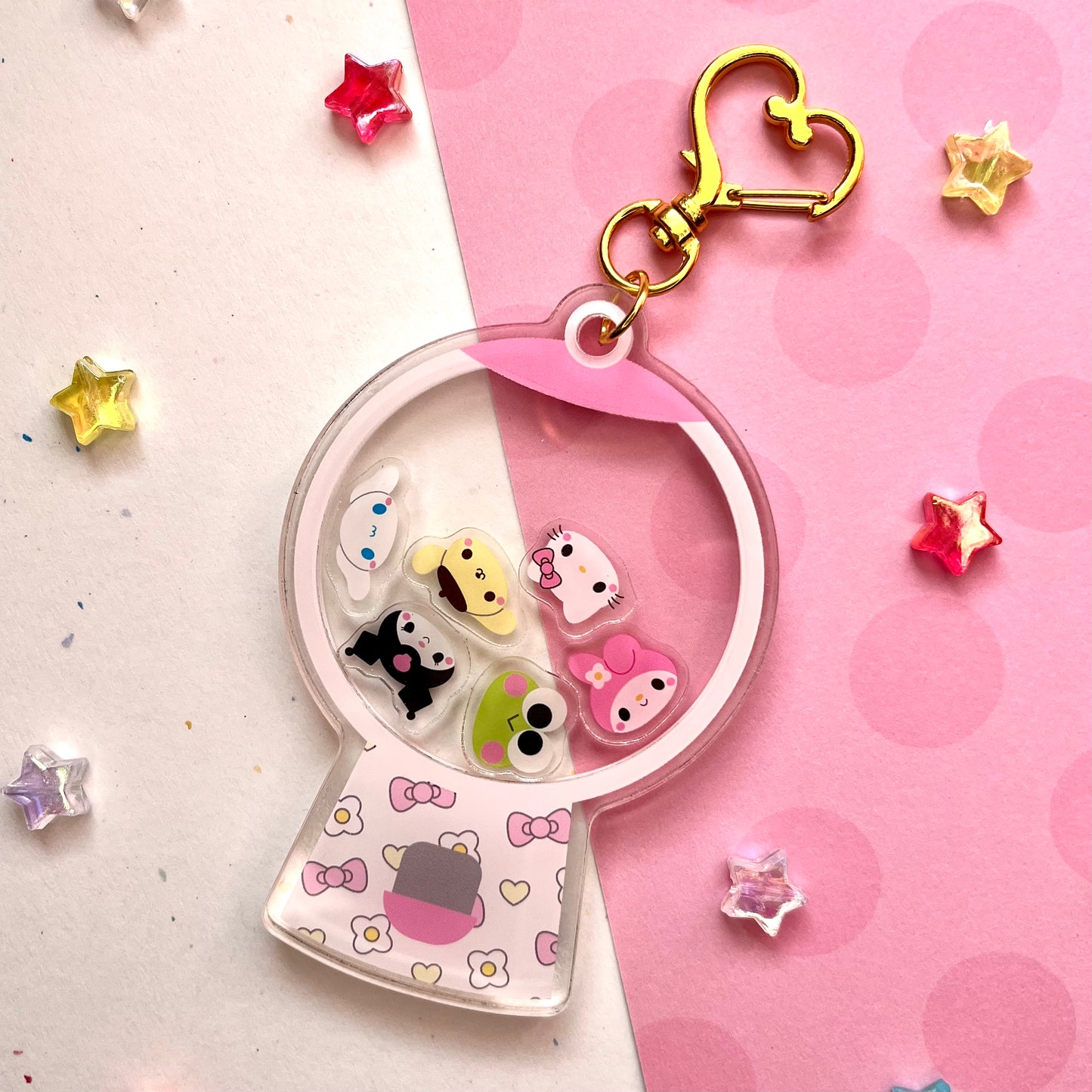 Kitty and Friends Shaker Keychain