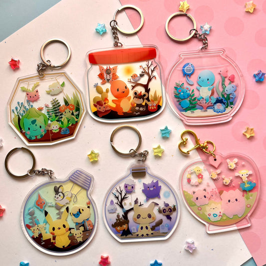 Poke Terrarium Keychains
