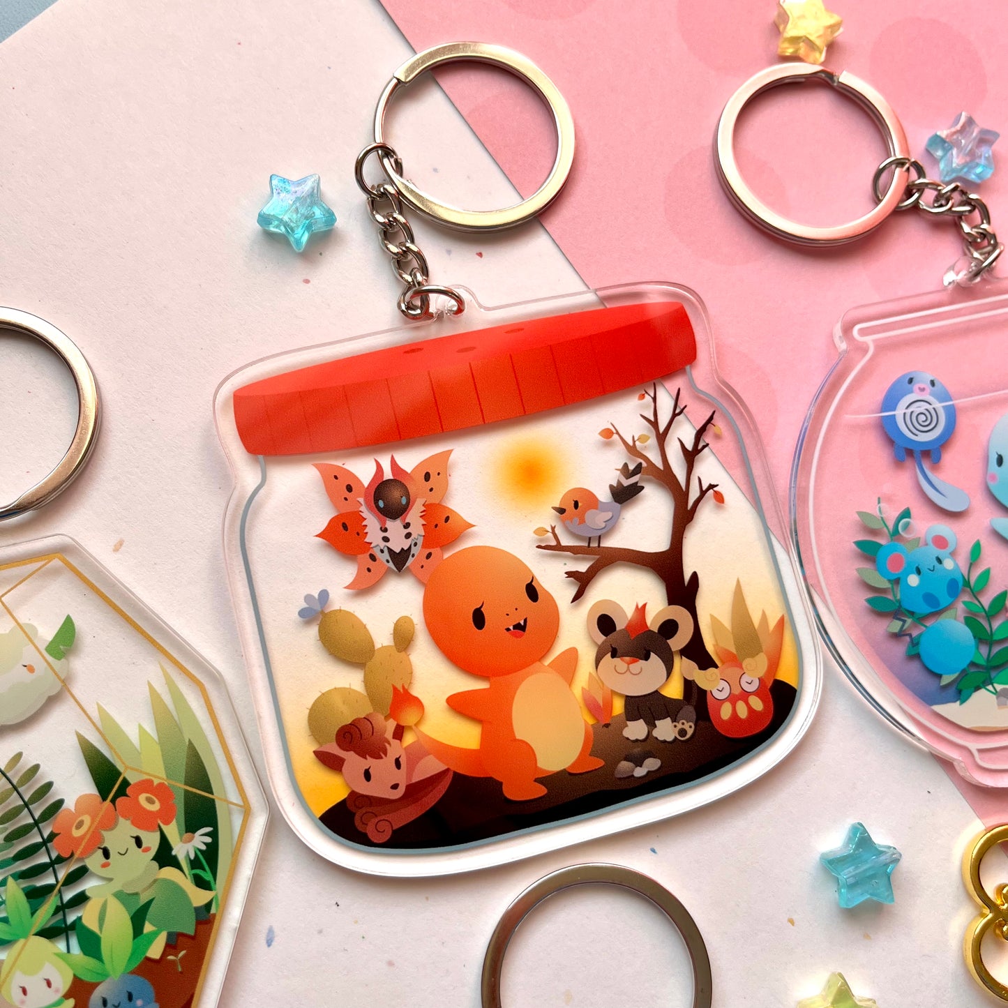 Poke Terrarium Keychains