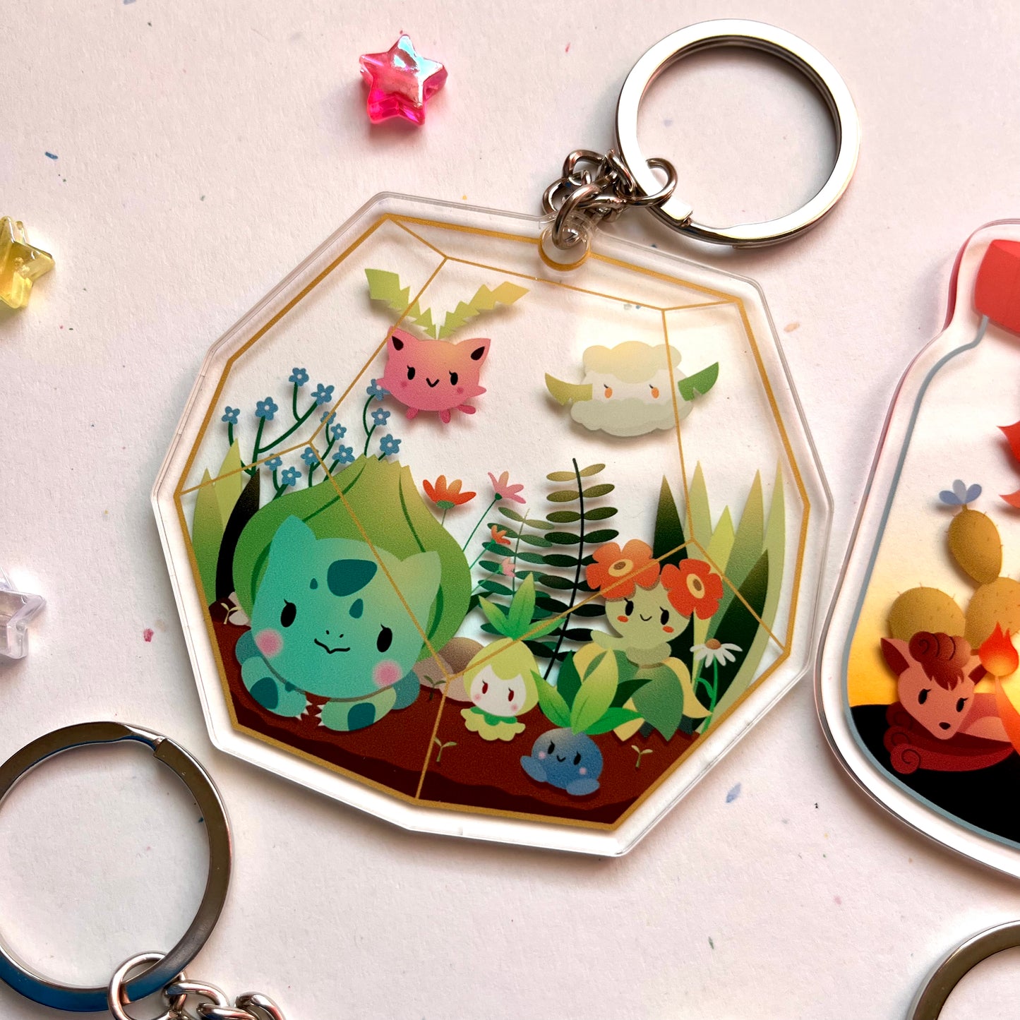 Poke Terrarium Keychains