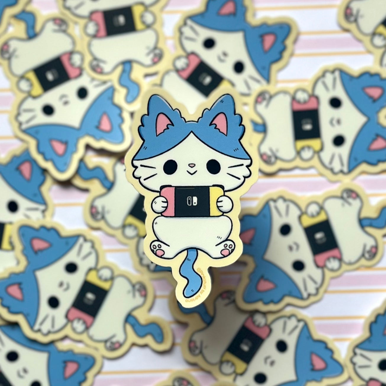 Gamer Cat Vinyl Sticker