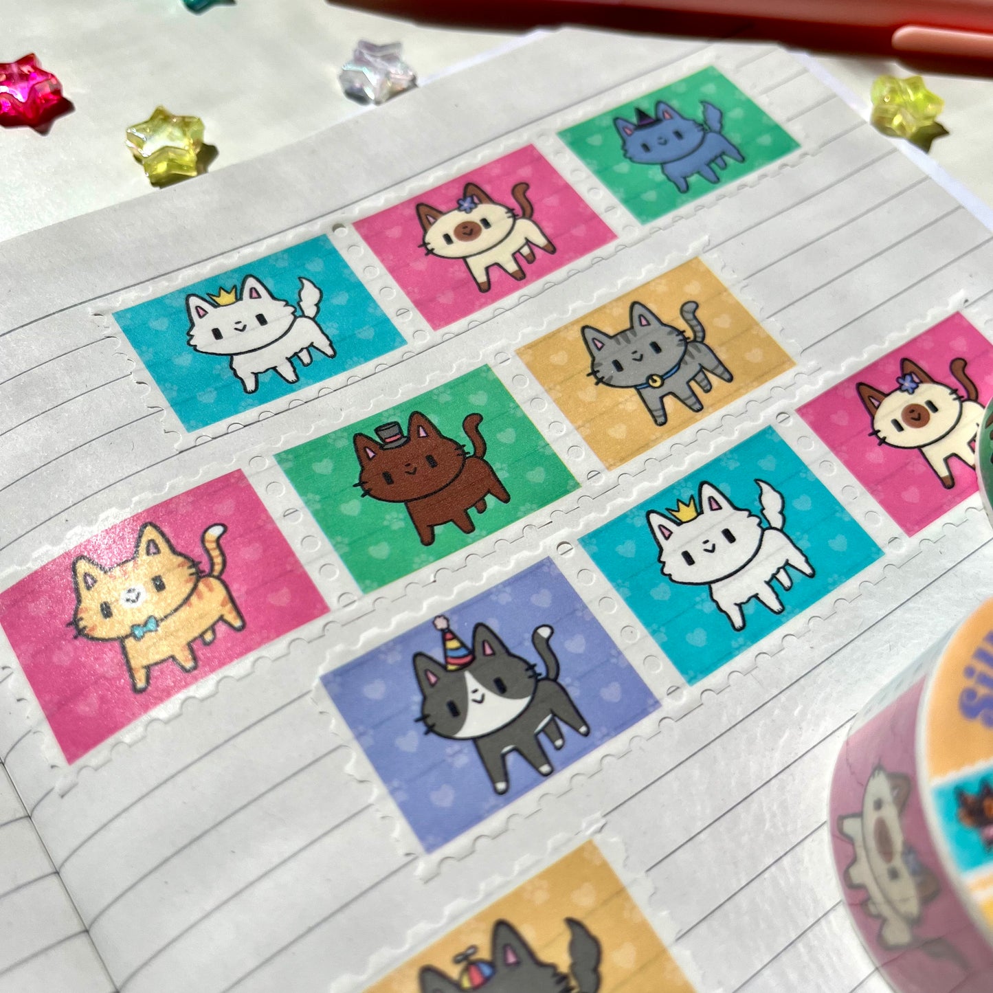 Silly Kitty Stamp Washi Tape