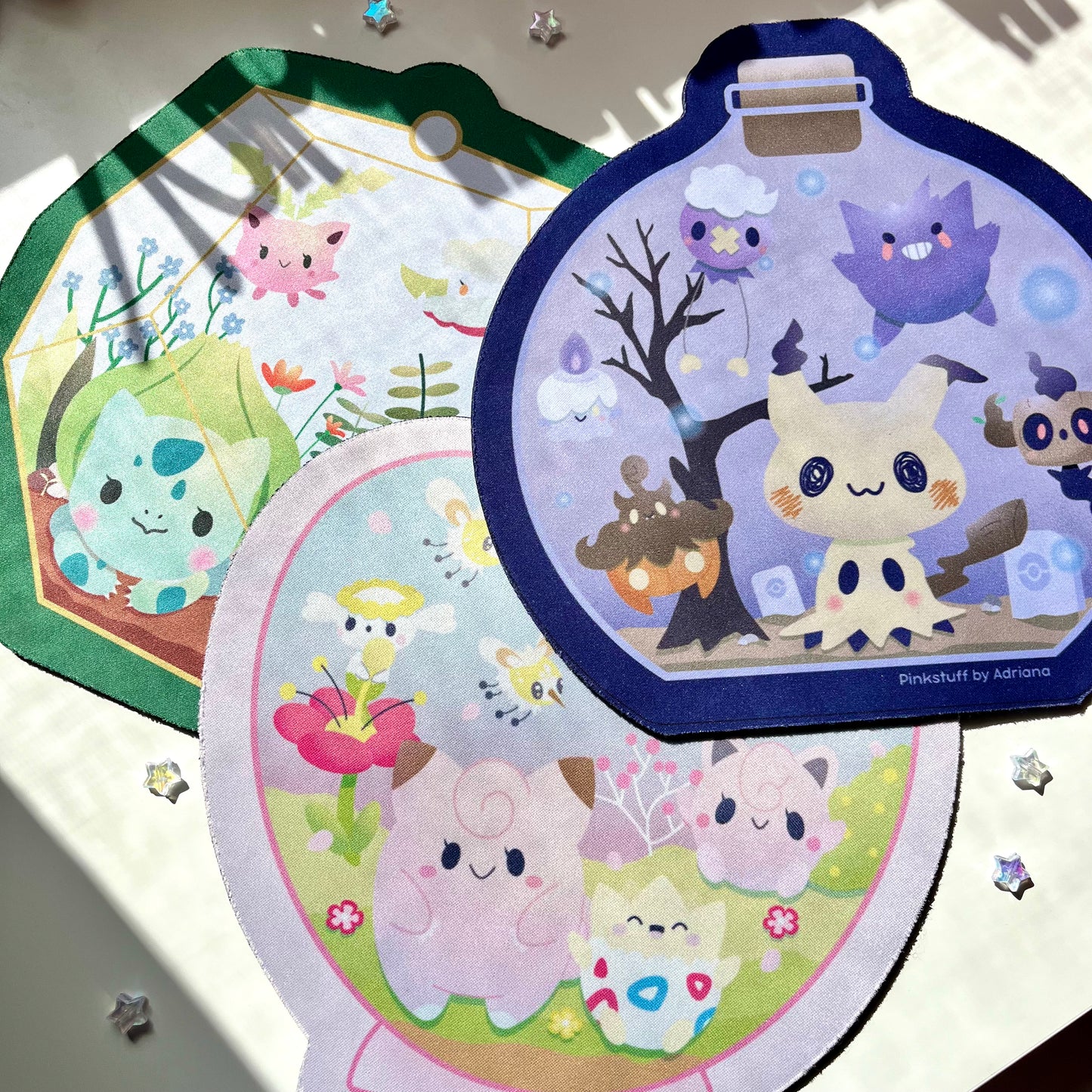 Poke Terrarium Shaped Mouse pads