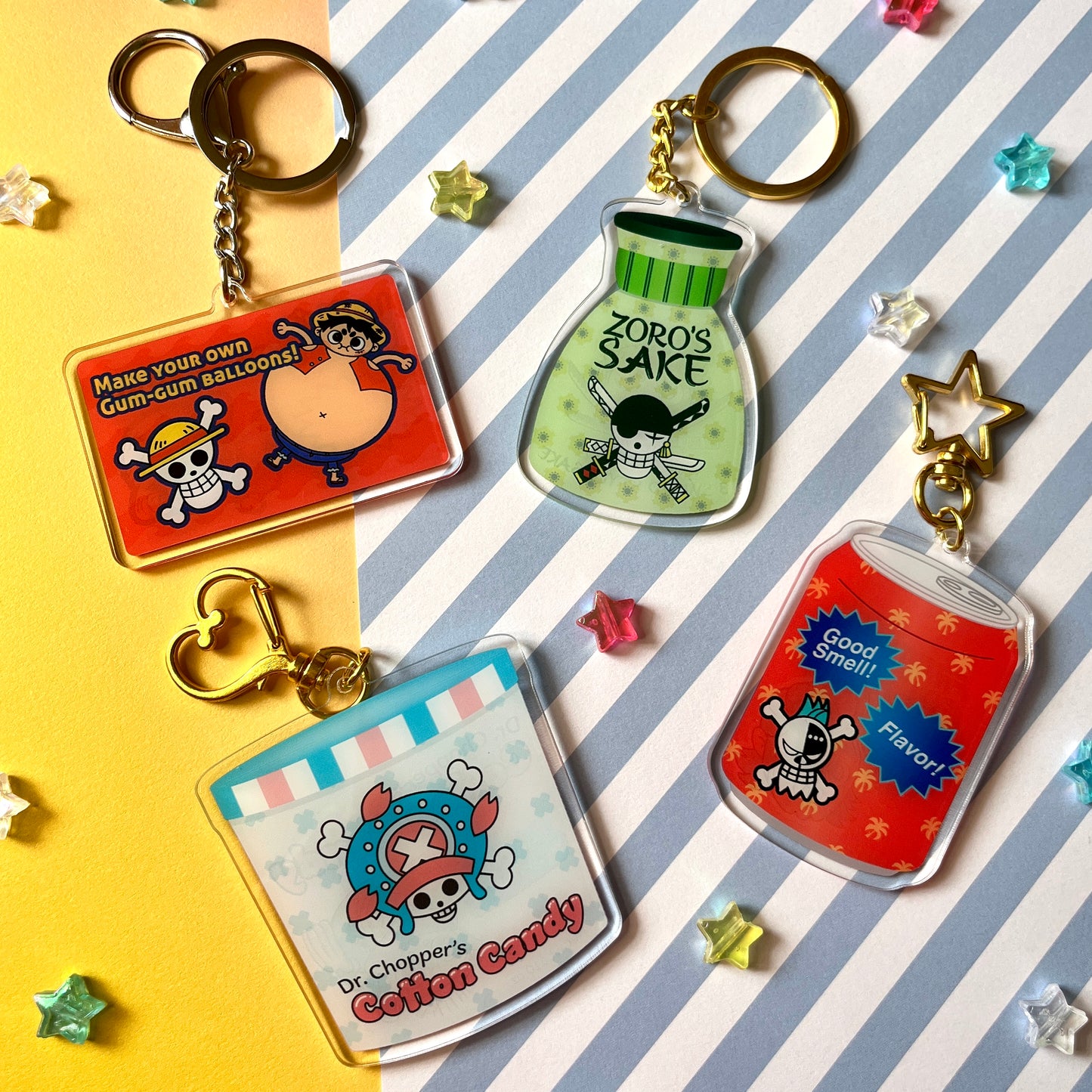 Straw Hat Snacks & Drinks Acrylic Keychain Collection