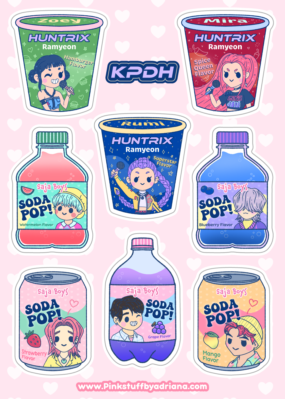 KPDH Ramyeon & Soda Pop Vinyl Sticker Sheet