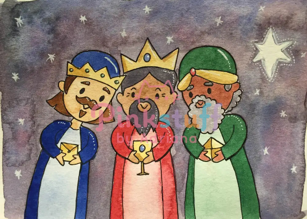 Three Cute Kings Mini Print