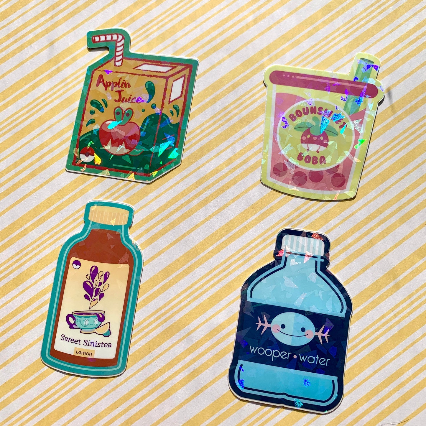 Poke Drinks Sparkly Vinyl Stickers