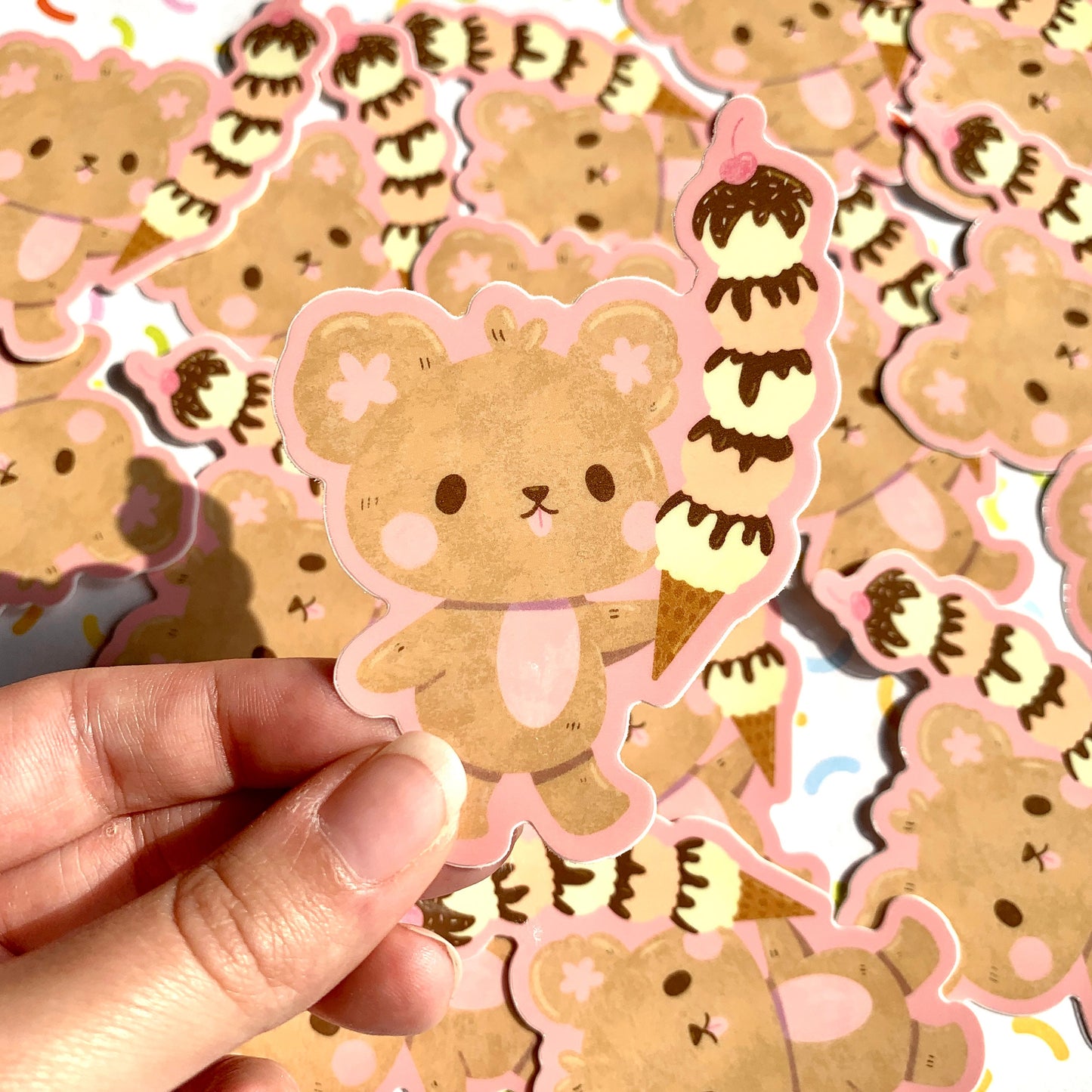 Ice Cream Bear Vinyl Sticker