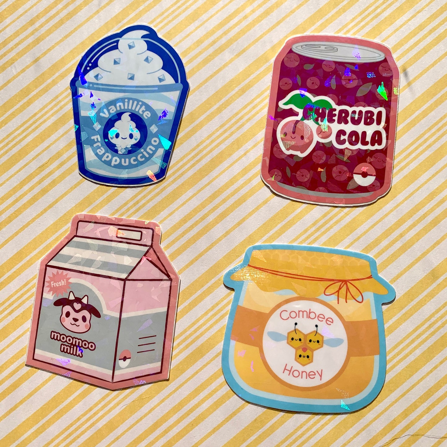 Poke Drinks Sparkly Vinyl Stickers