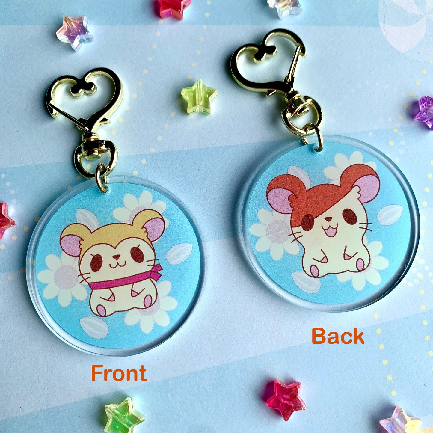 Cute Ham Double Sided Acrylic Keychain