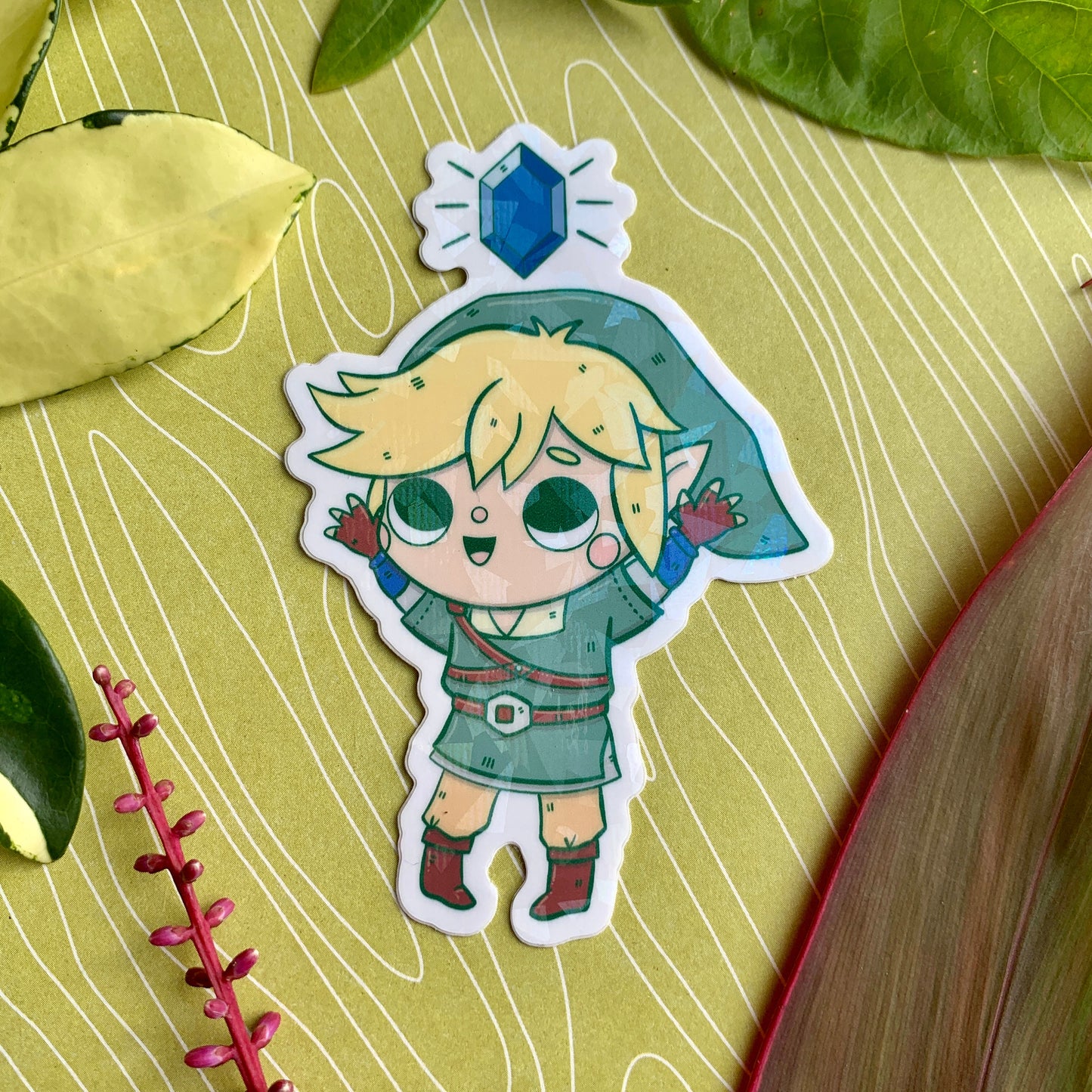 Happy Link Sparkly Vinyl Sticker
