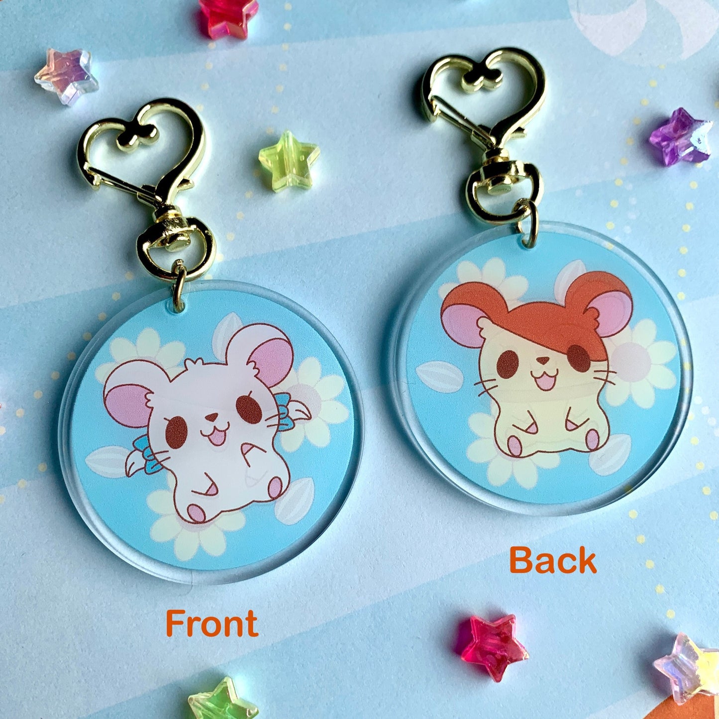 Cute Ham Double Sided Acrylic Keychain