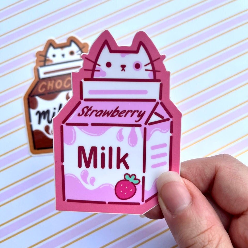 Cute Milk Cats Vinyl Stickers