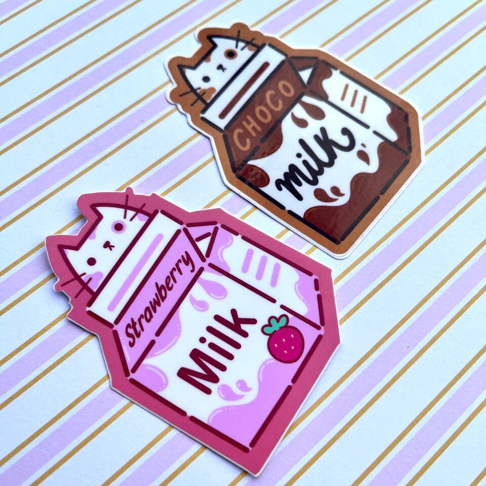 Cute Milk Cats Vinyl Stickers