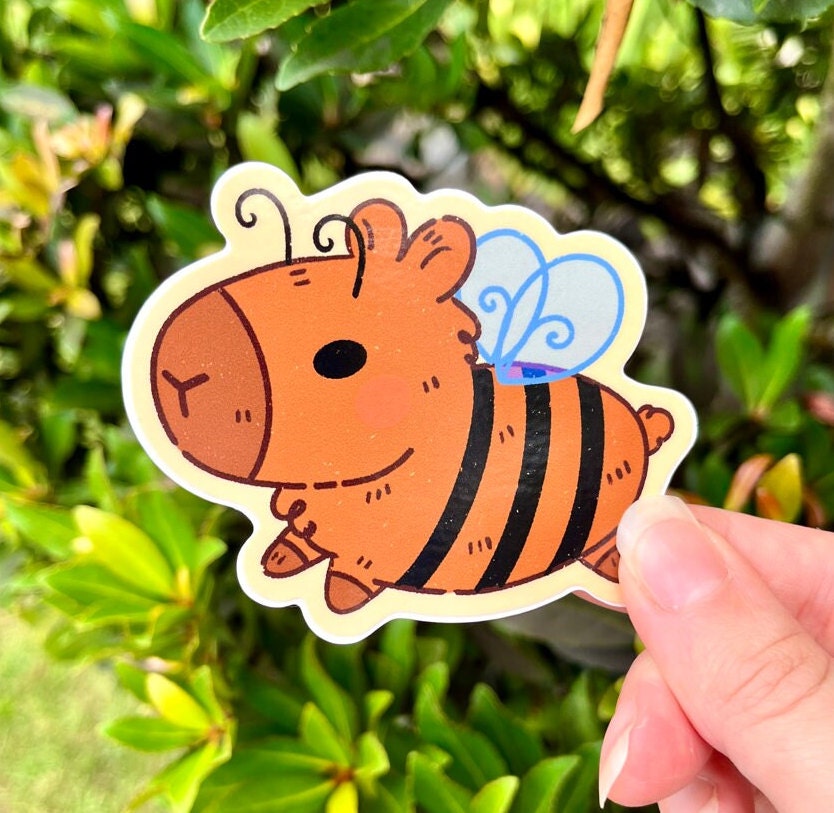 Cap-bee-bara Vinyl Sticker