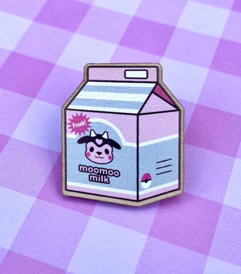Moo Milk Wood Pin