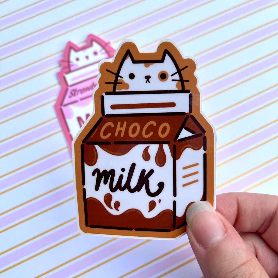Cute Milk Cats Vinyl Stickers