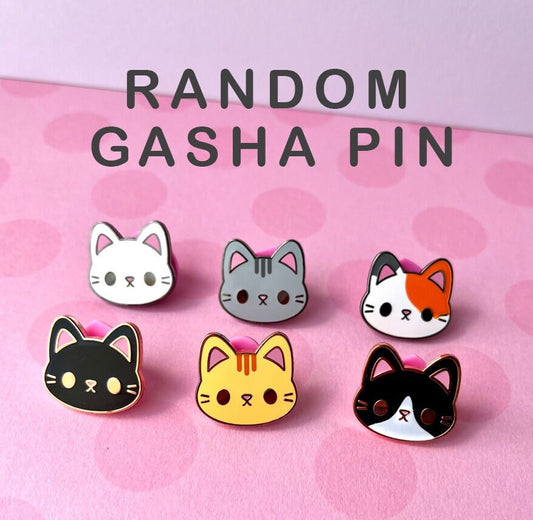 Mystery .75” Gashapon Mini Kitty Enamel Pins