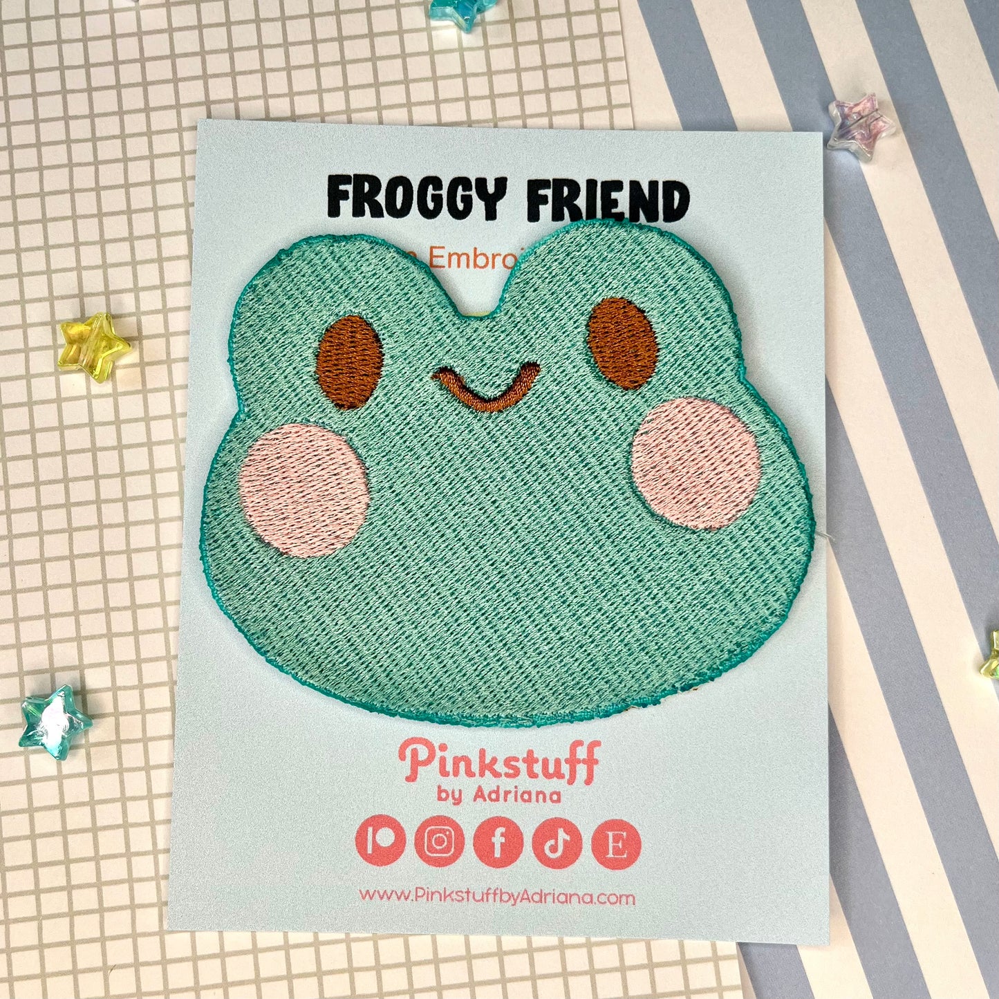 Froggy Iron on Embroidered Patch