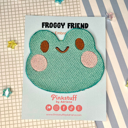 Froggy Iron on Embroidered Patch