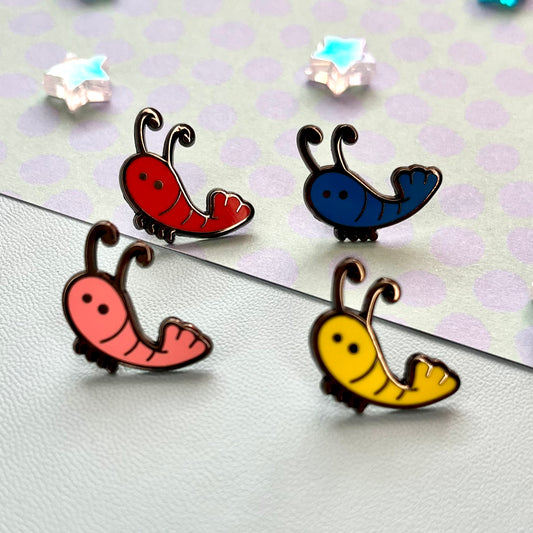 Mini Shrimp Enamel Pins