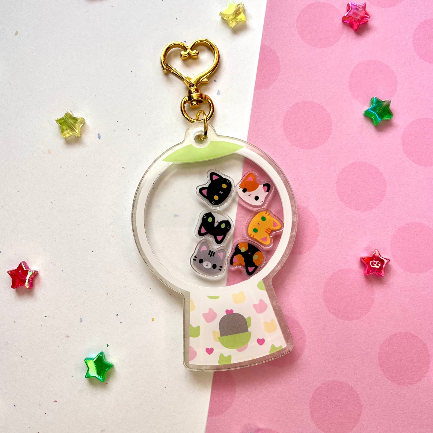 Pretty Kitty Shaker Keychain