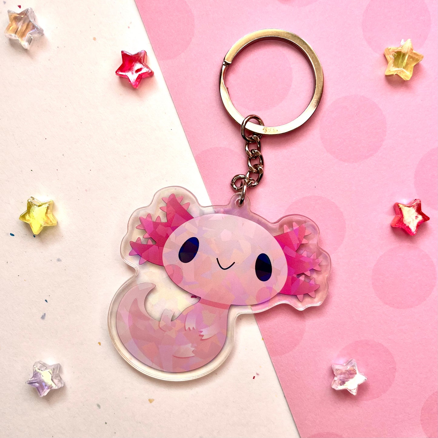 Axolotl Double Sided Keychain