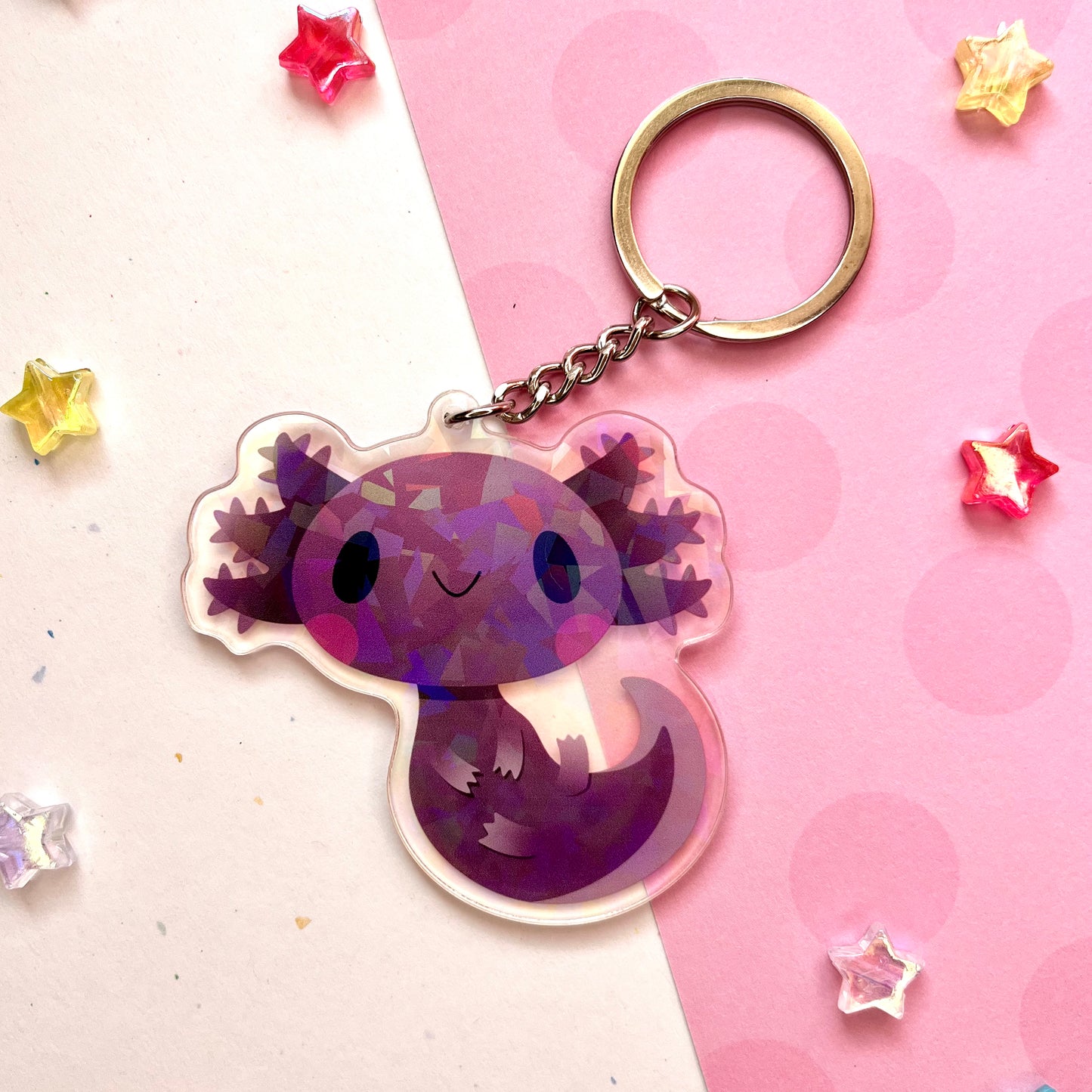 Axolotl Double Sided Keychain