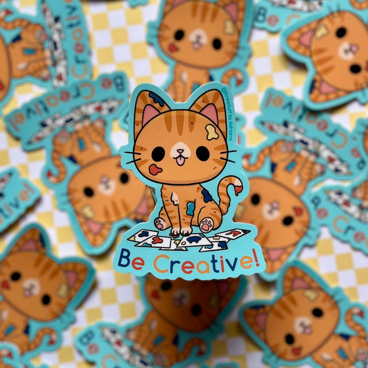 Be Creative Cat Vinyl Sticker