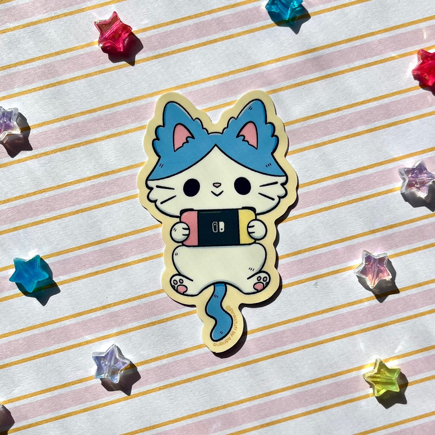 Gamer Cat Vinyl Sticker