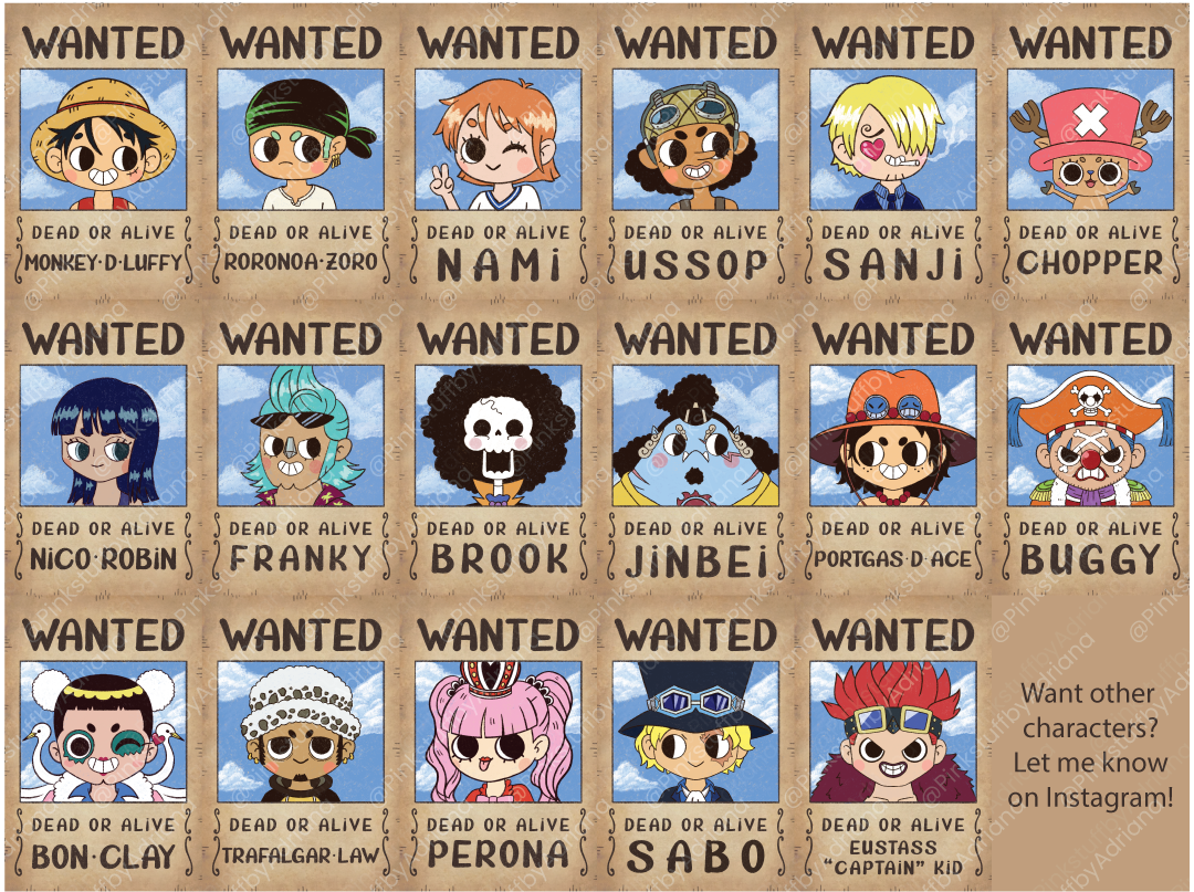 Straw Hats Wanted Poster Mini Prints