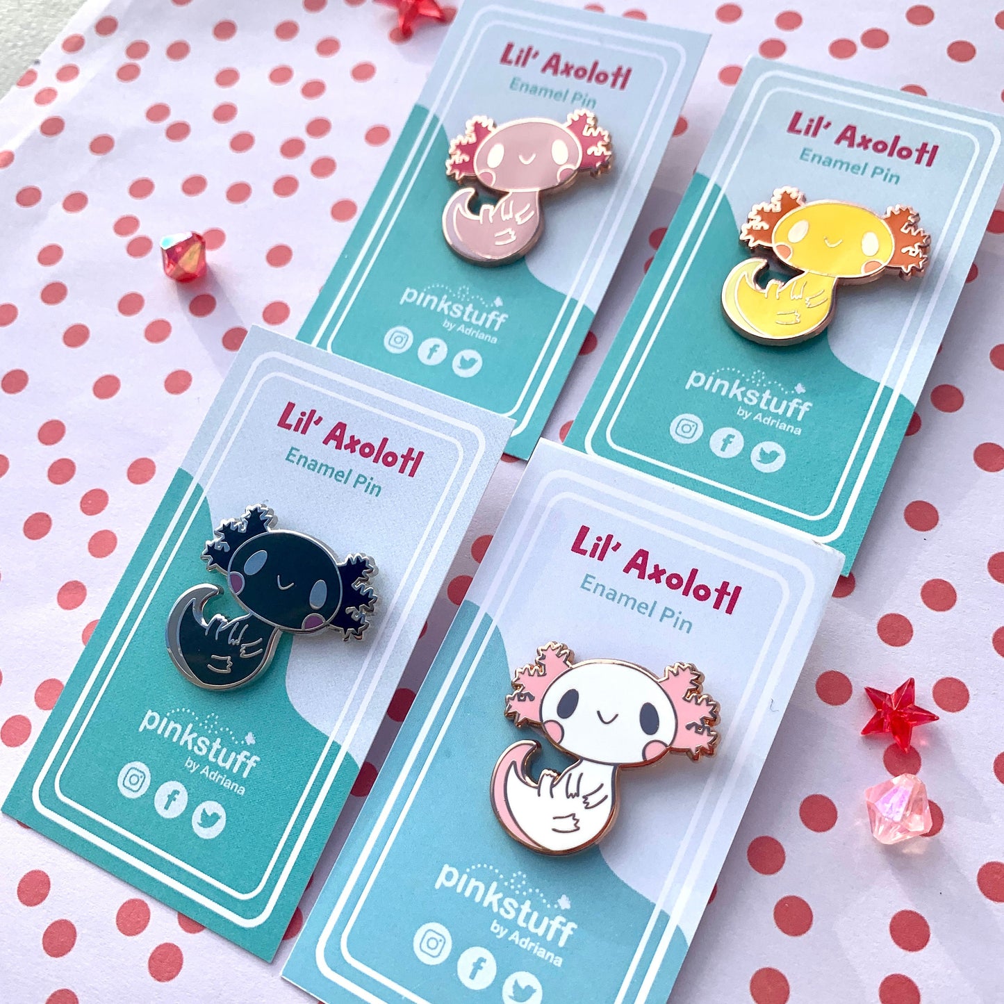 Cute Axolotl Enamel Pin Collection