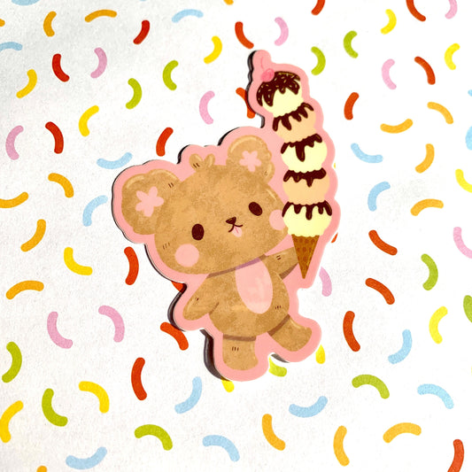 Ice Cream Bear Vinyl Sticker