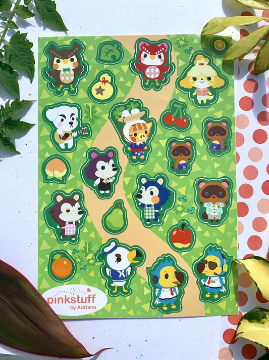 Villagers Crossing Sticker Sheet