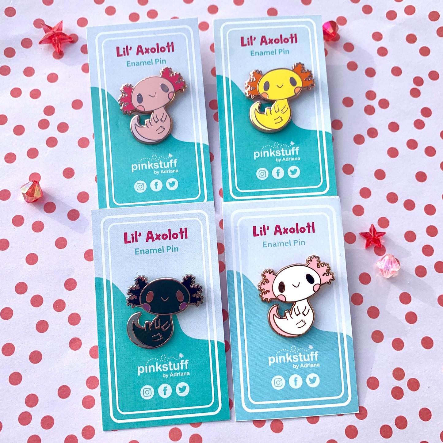 Cute Axolotl Enamel Pin Collection