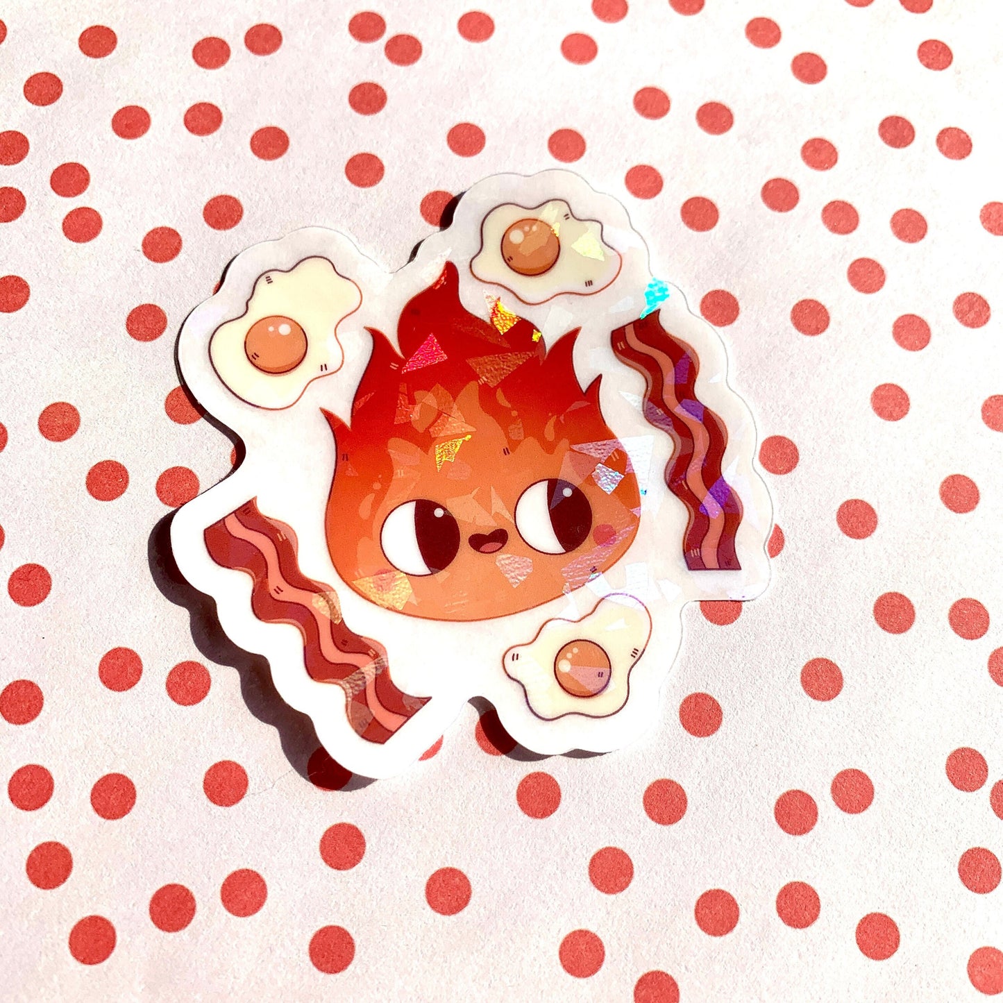 Calci's Breakfast Sparkly Vinyl Sticker