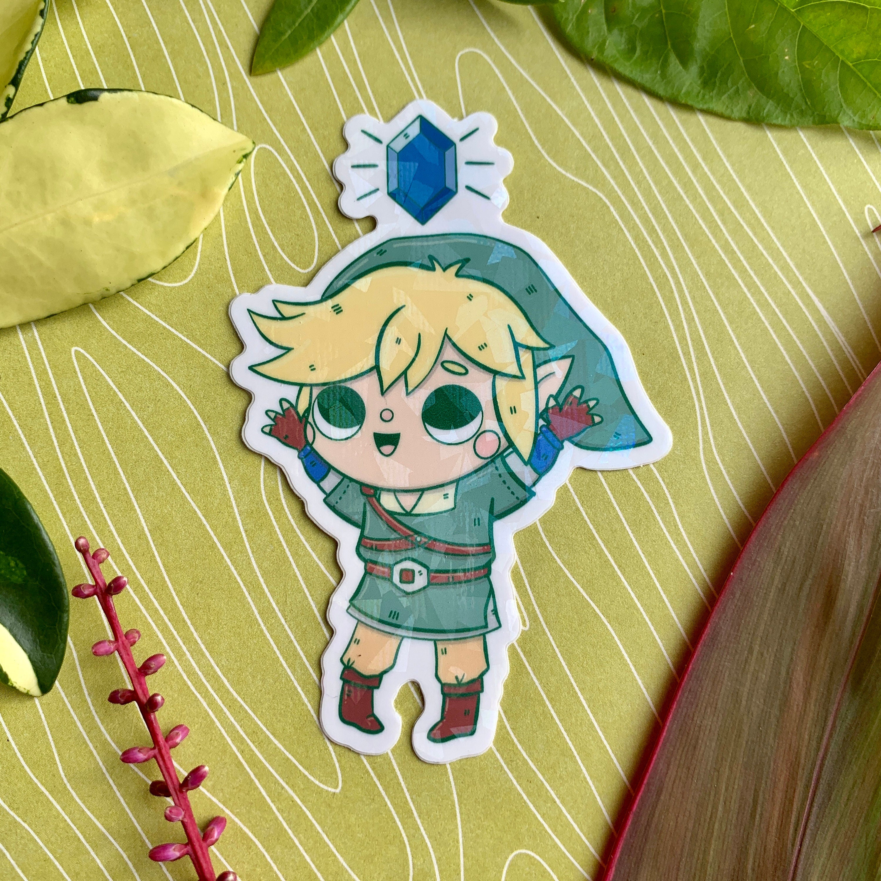 1link Sticker Happy Link Sparkly Vinyl Sticker – Pinkstuff by Adriana