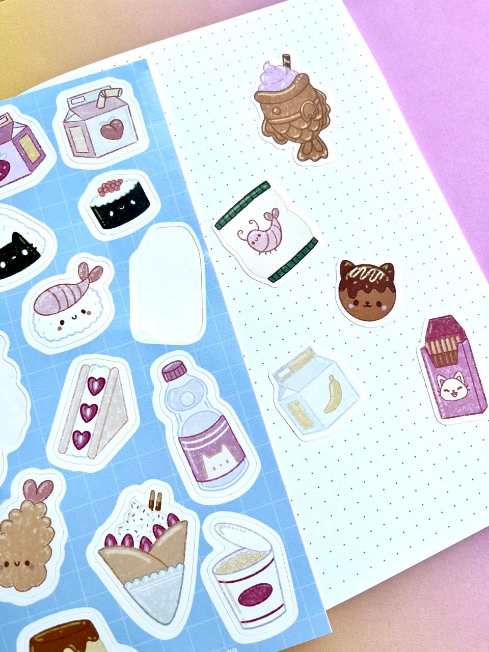 Kawaii Snacks Vinyl Sticker Sheet