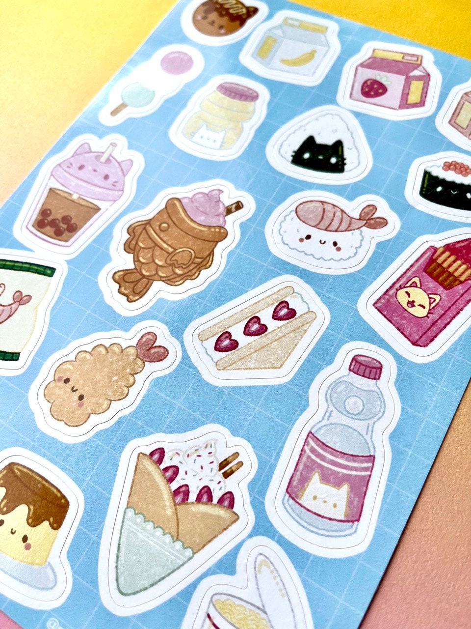 Kawaii Snacks Vinyl Sticker Sheet